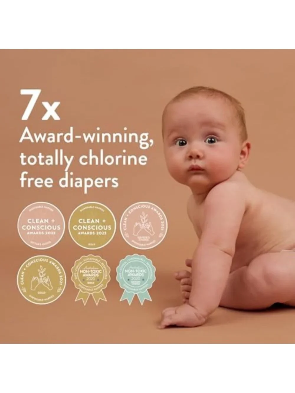 Eco-Friendly Baby Diapers Size 4 (15-31 lb) - 25 Count, Non-Toxic, High
